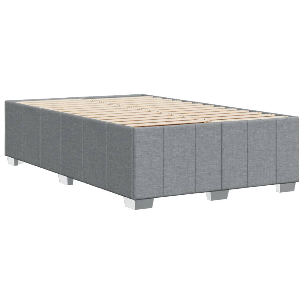 Bettgestell ohne Matratze Hellgrau 120x200 cm Stoff