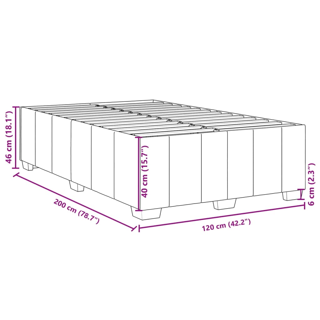 Bettgestell ohne Matratze Dunkelbraun 120x200 cm Stoff
