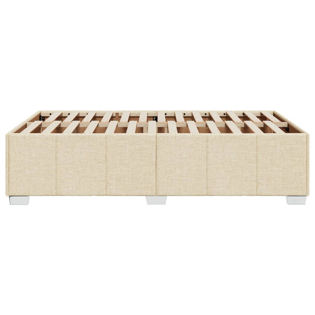Bettgestell ohne Matratze Creme 120x200 cm Stoff