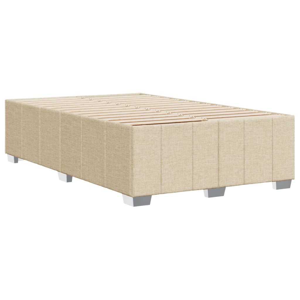 Bettgestell ohne Matratze Creme 120x200 cm Stoff