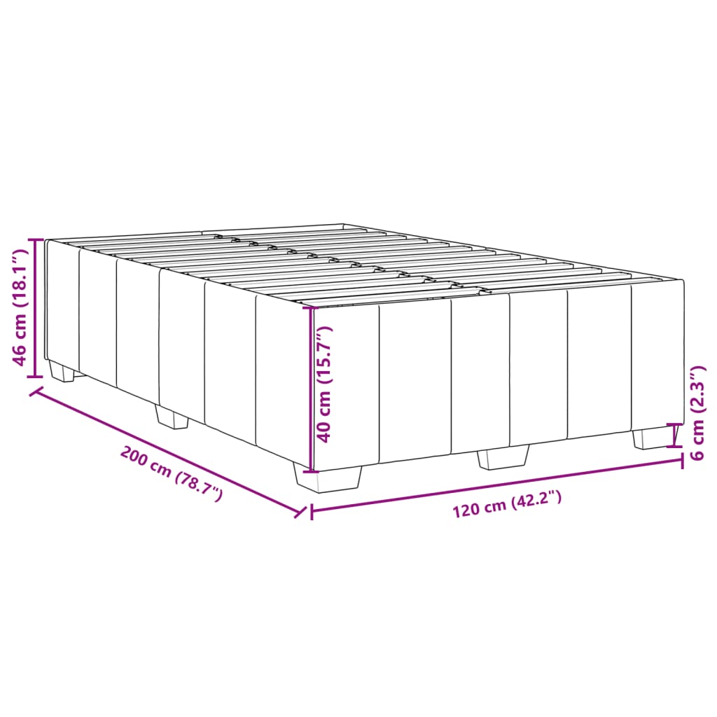Bettgestell ohne Matratze Creme 120x200 cm Stoff