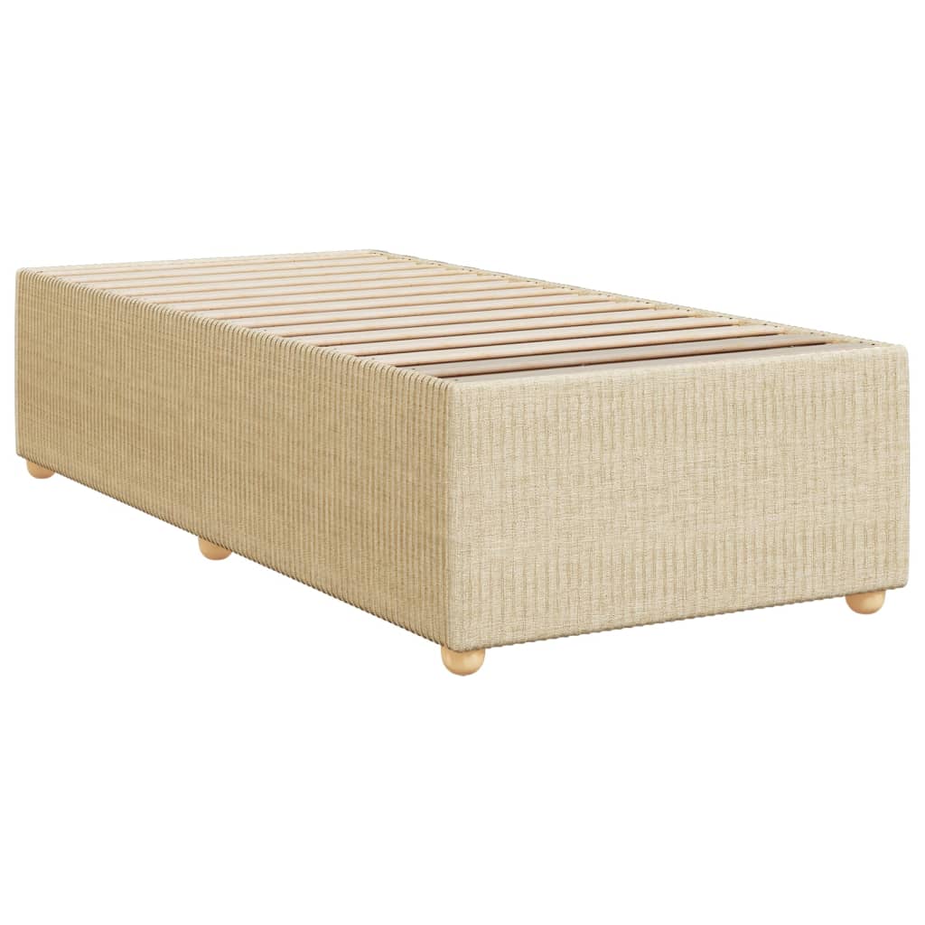 Bettgestell ohne Matratze Creme 100x200 cm Stoff