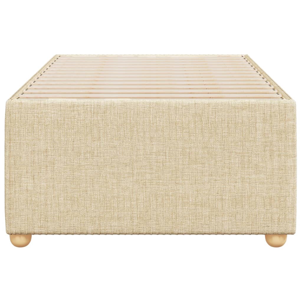 Bettgestell ohne Matratze Creme 100x200 cm Stoff
