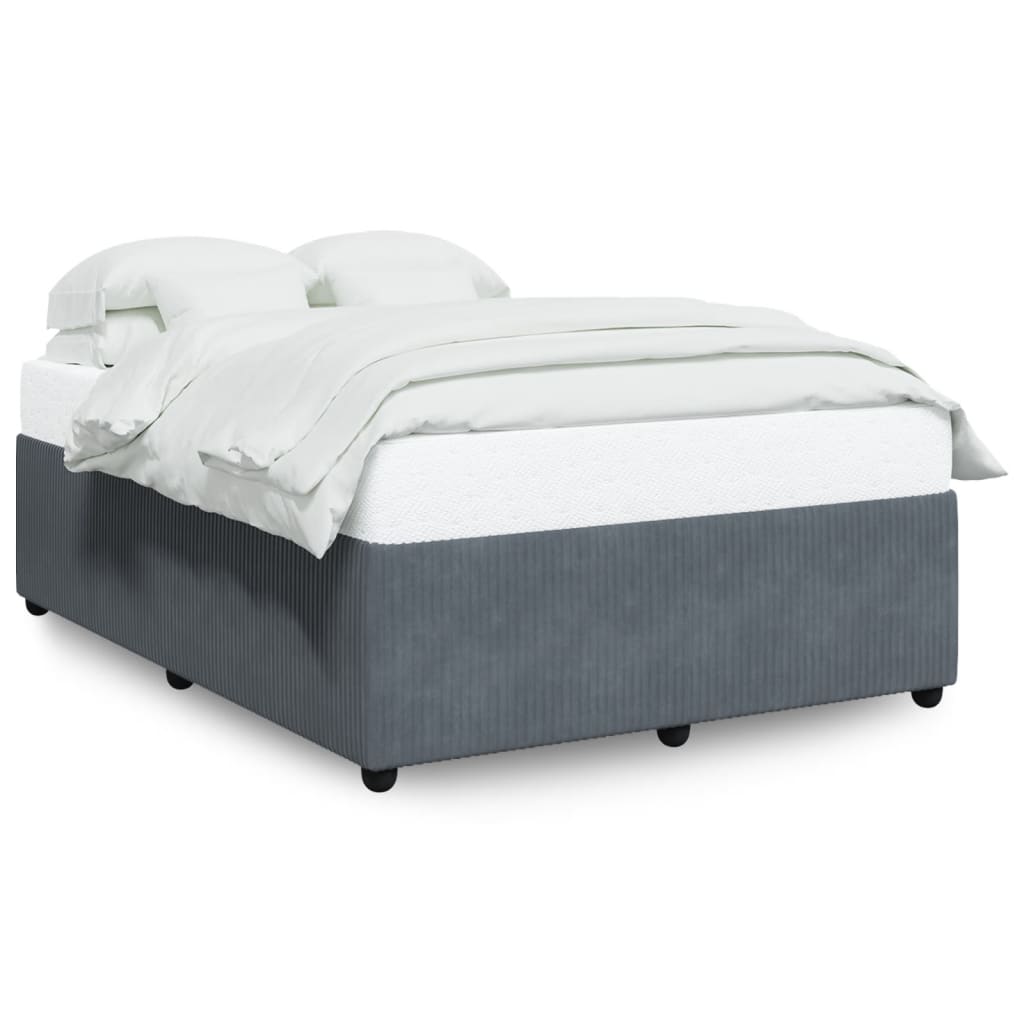 Bettgestell ohne Matratze Dunkelgrau 140x190 cm Samt