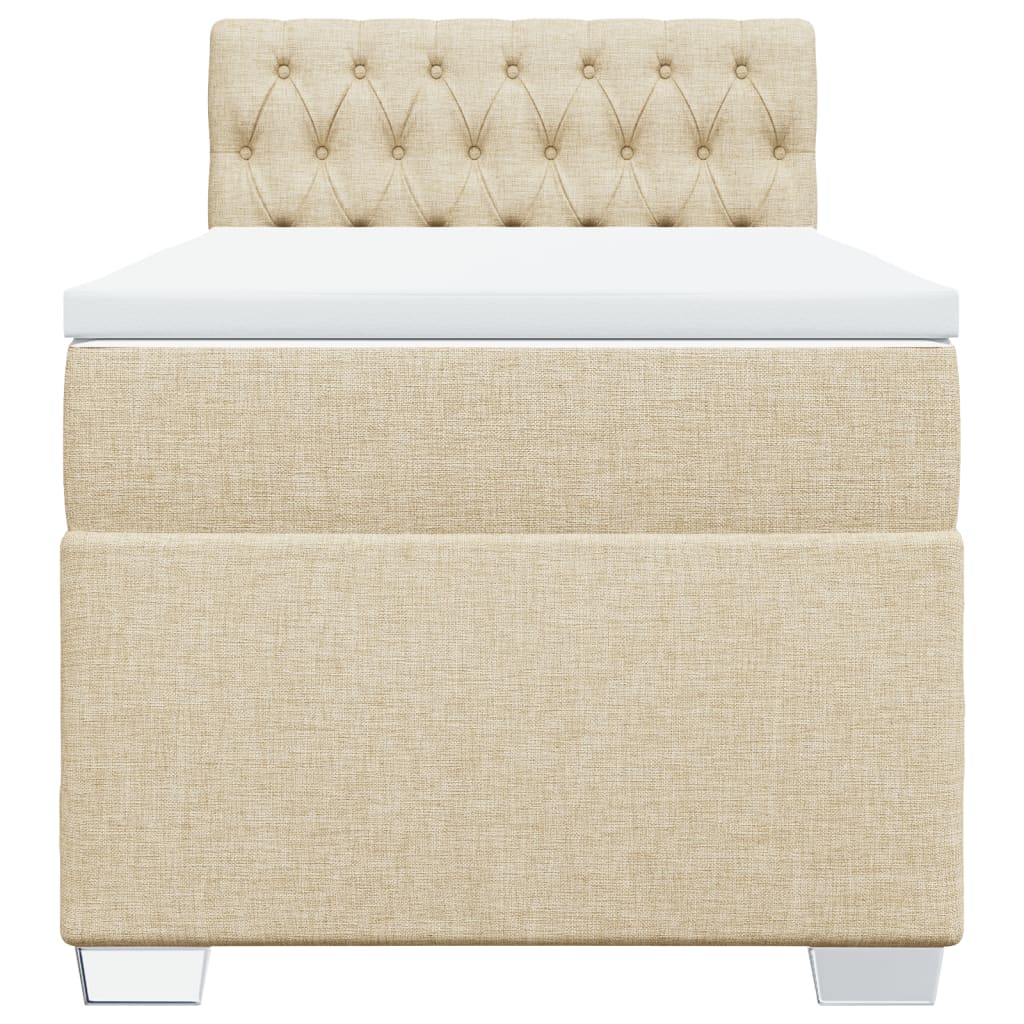 Boxspringbett mit Matratze Creme 80x200 cm Stoff