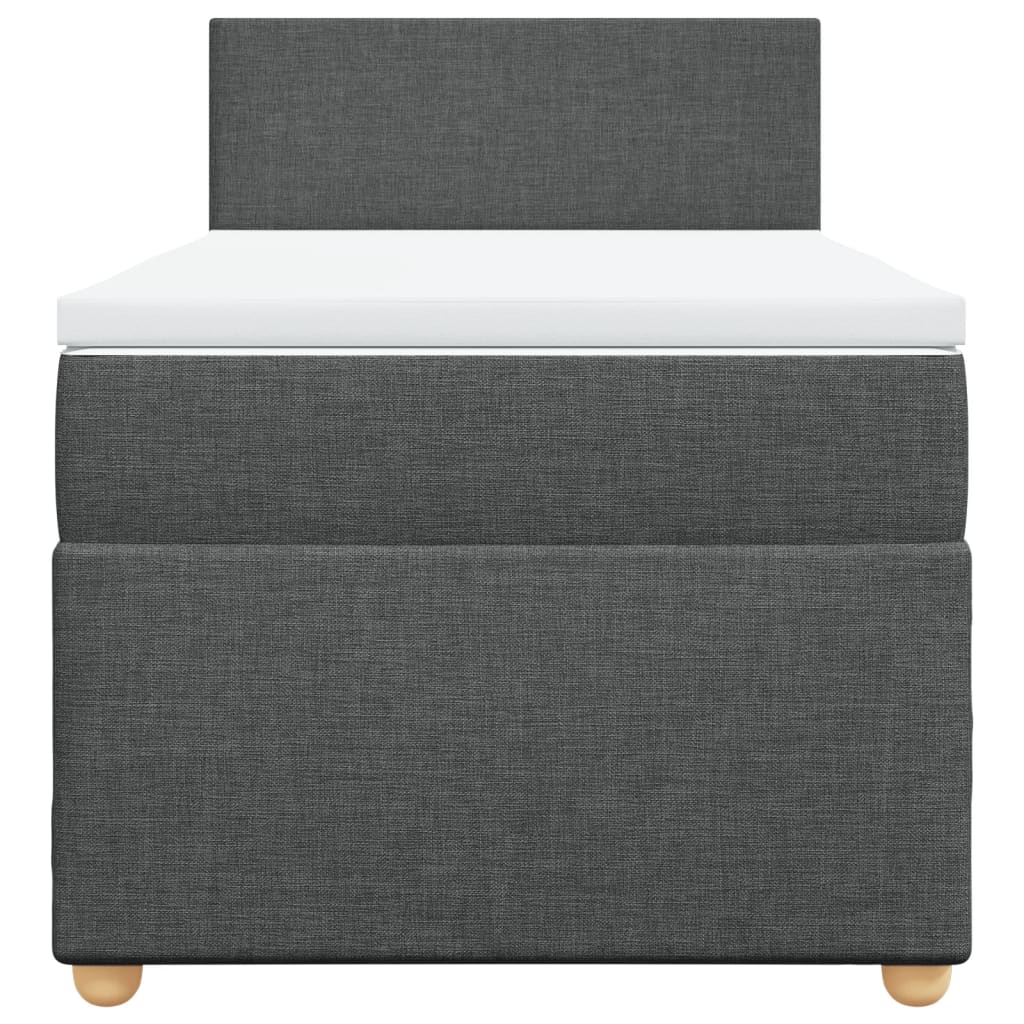 Boxspringbett mit Matratze Dunkelgrau 80x200 cm Stoff