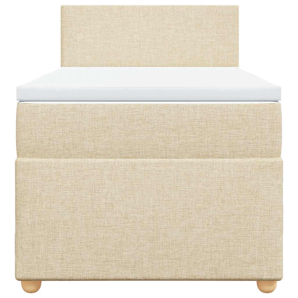 Boxspringbett mit Matratze Creme 80x200 cm Stoff