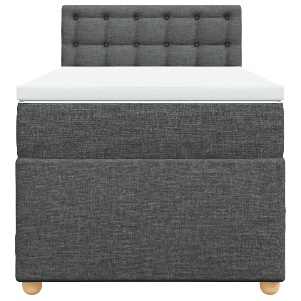 Boxspringbett mit Matratze Dunkelgrau 80x200 cm Stoff