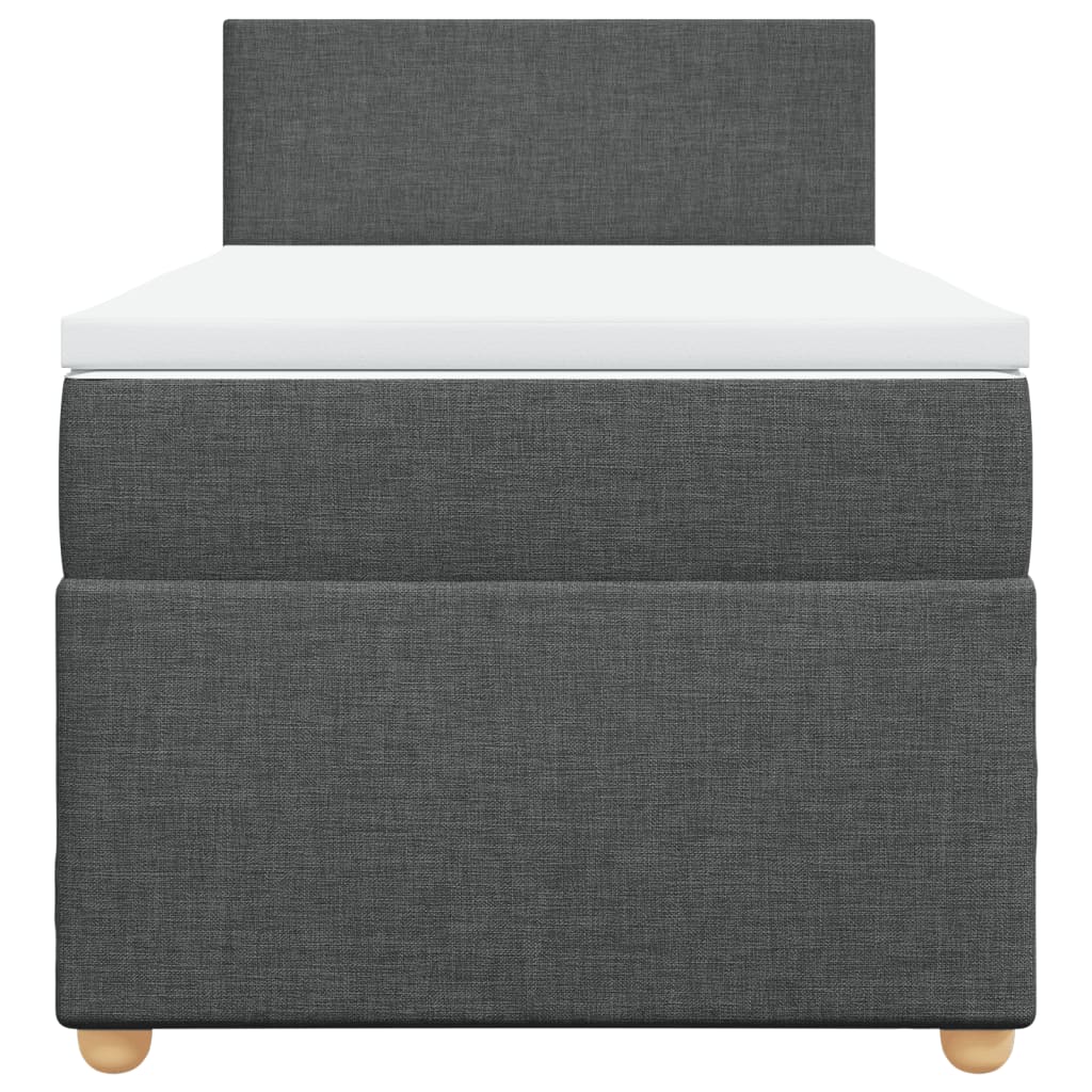Boxspringbett mit Matratze Dunkelgrau 80x200 cm Stoff