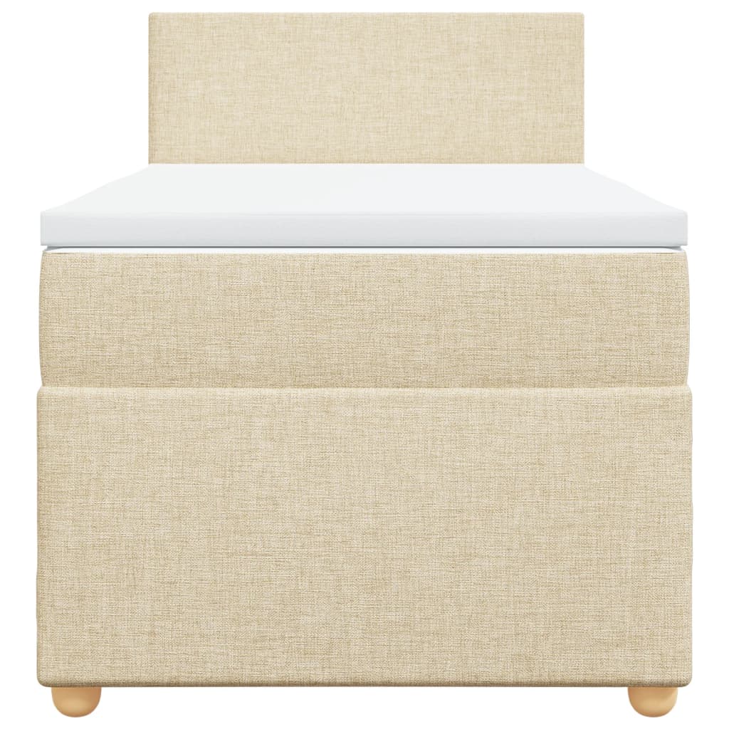 Boxspringbett mit Matratze Creme 80x200 cm Stoff