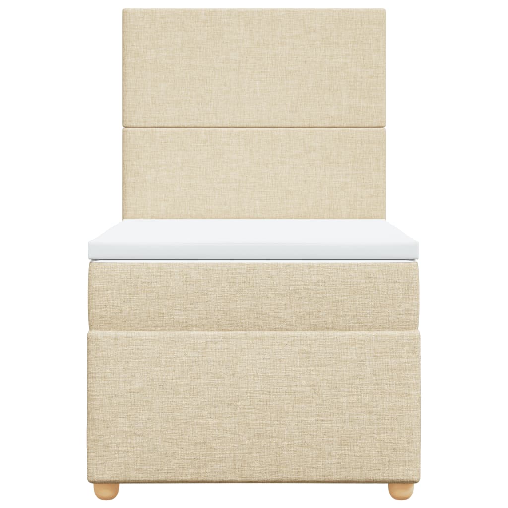 Boxspringbett mit Matratze Creme 80x200 cm Stoff