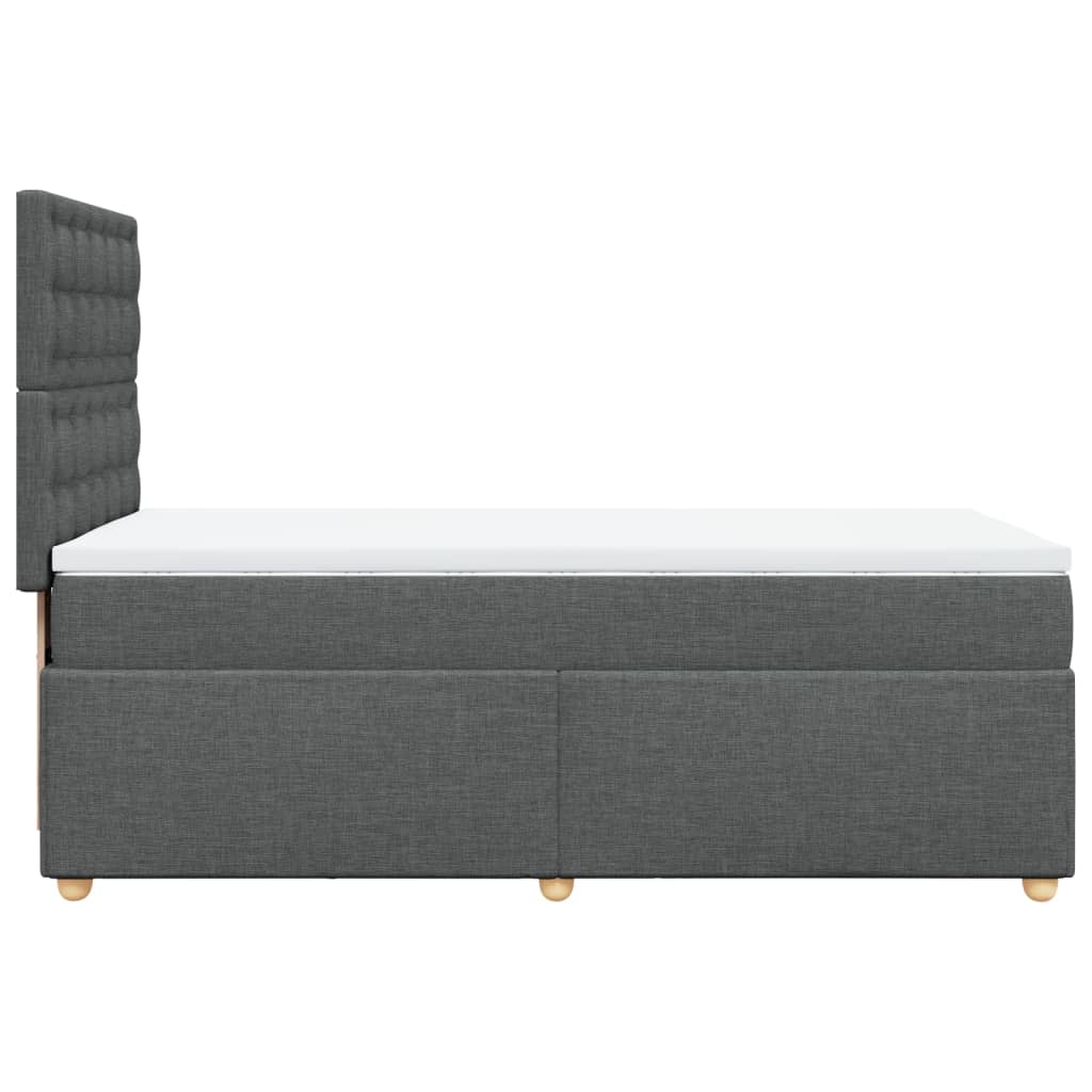 Boxspringbett mit Matratze Dunkelgrau 80x200 cm Stoff