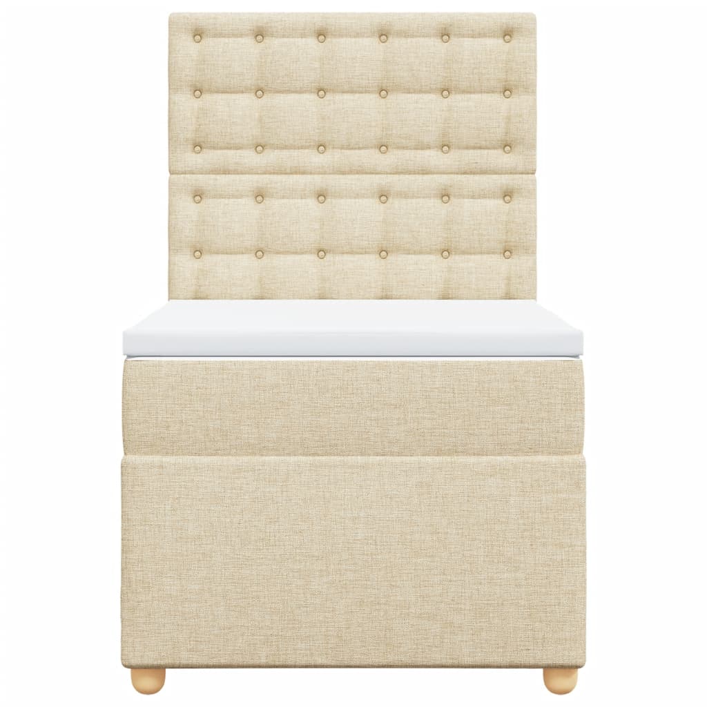Boxspringbett mit Matratze Creme 80x200 cm Stoff