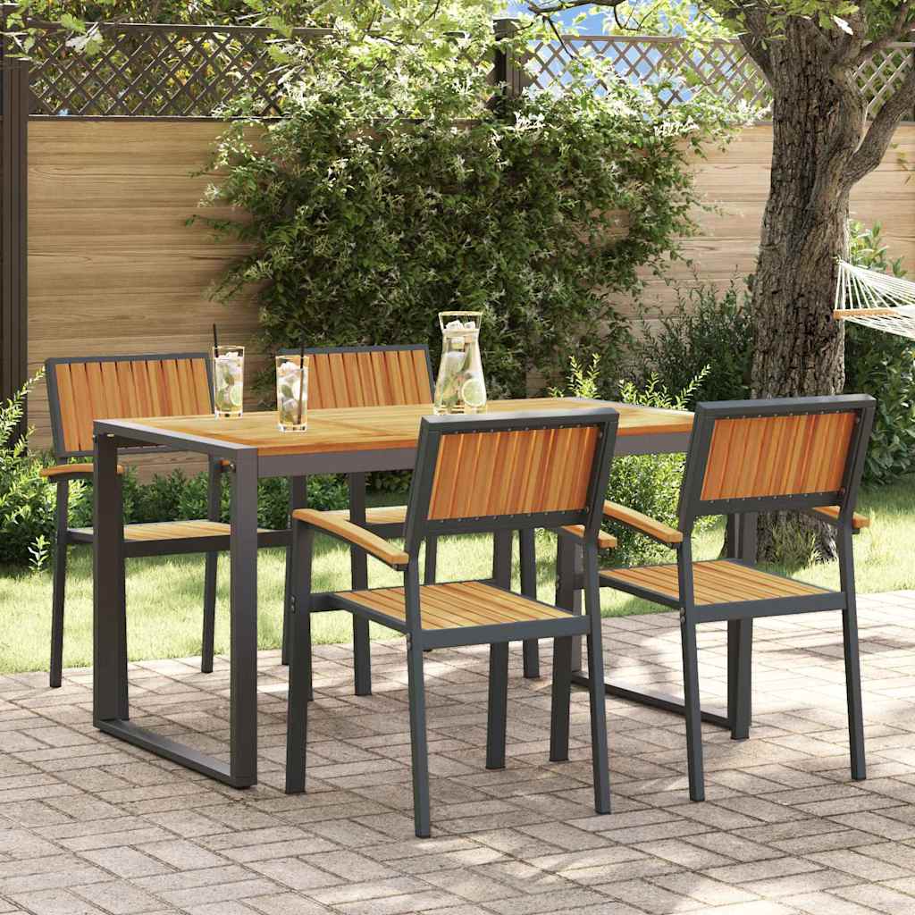 Garten Essgruppe 5 pcs Schwarz und Braun 140 x 80 x 75 cm