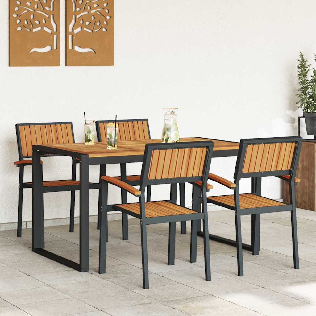 Garten Essgruppe 5 pcs Schwarz und Braun 140 x 80 x 75 cm