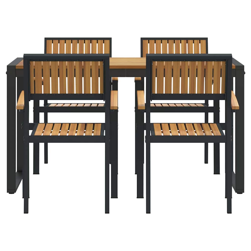 Garten Essgruppe 5 pcs Schwarz und Braun 140 x 80 x 75 cm