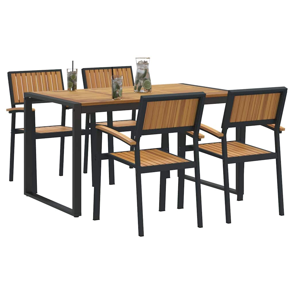Garten Essgruppe 5 pcs Schwarz und Braun 140 x 80 x 75 cm