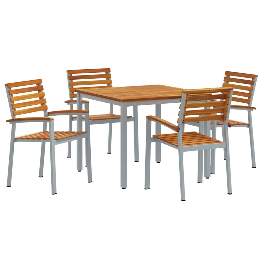 Garten Essgruppe 5 pcs Grau und Braun 90 x 90 x 75 cm