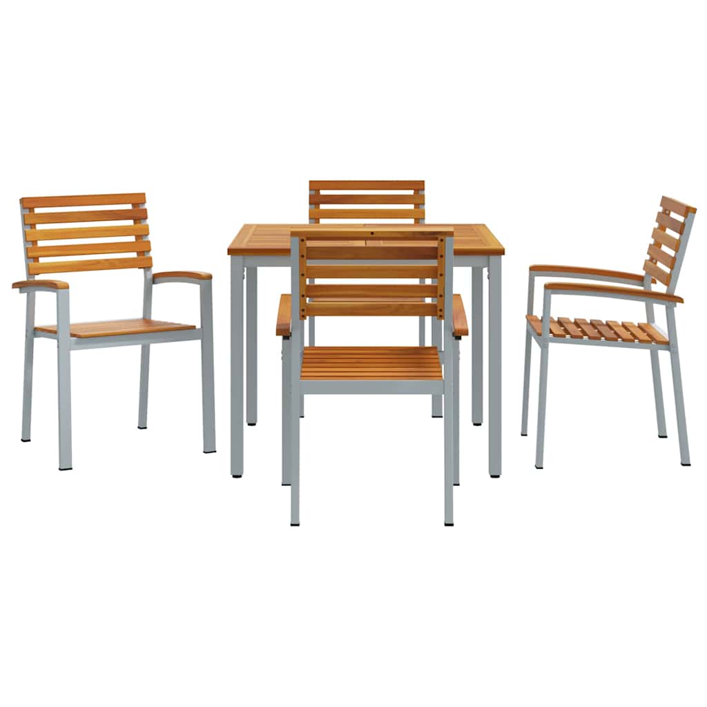 Garten Essgruppe 5 pcs Grau und Braun 90 x 90 x 75 cm