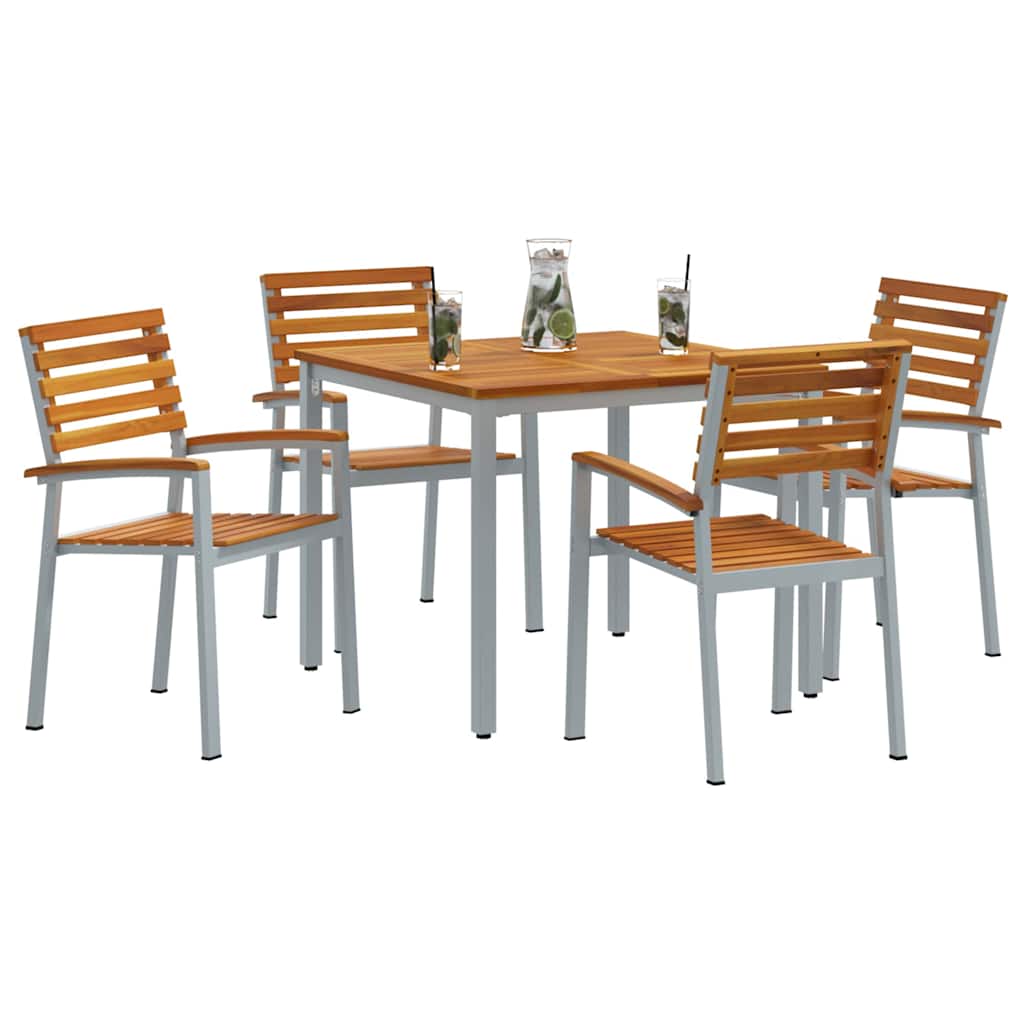 Garten Essgruppe 5 pcs Grau und Braun 90 x 90 x 75 cm