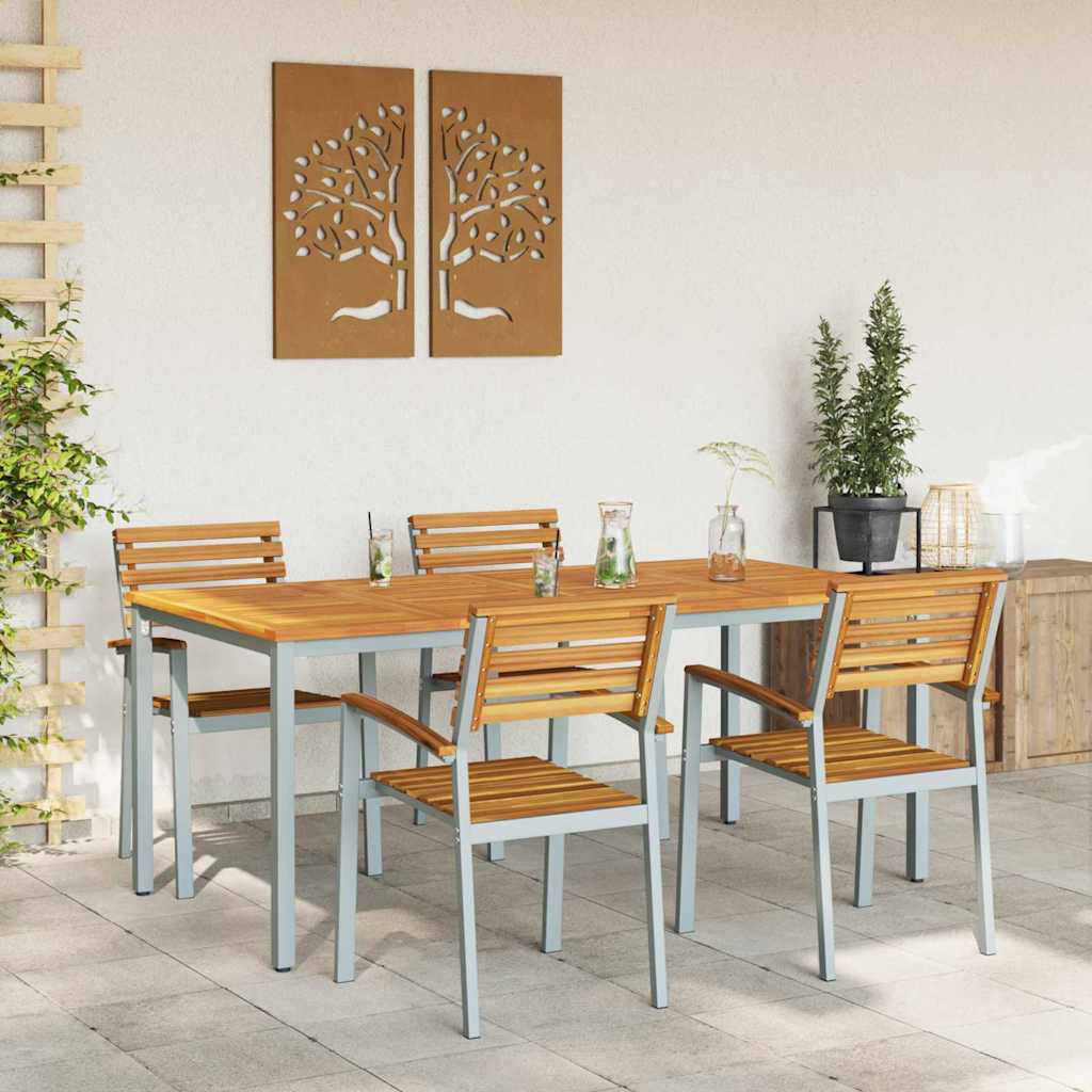 Garten Essgruppe 5 pcs Grau und Braun 180 x 90 x 75 cm