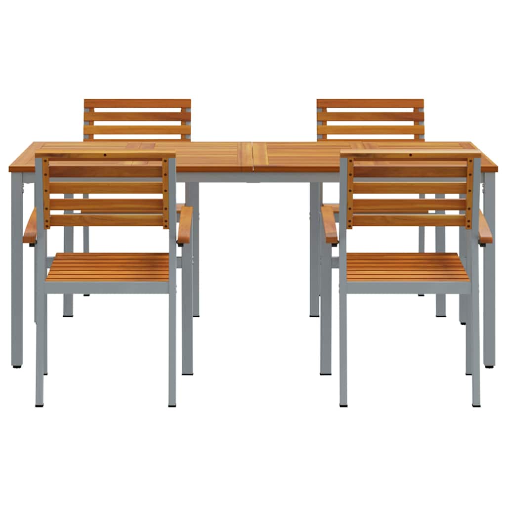 Garten Essgruppe 5 pcs Grau und Braun 180 x 90 x 75 cm