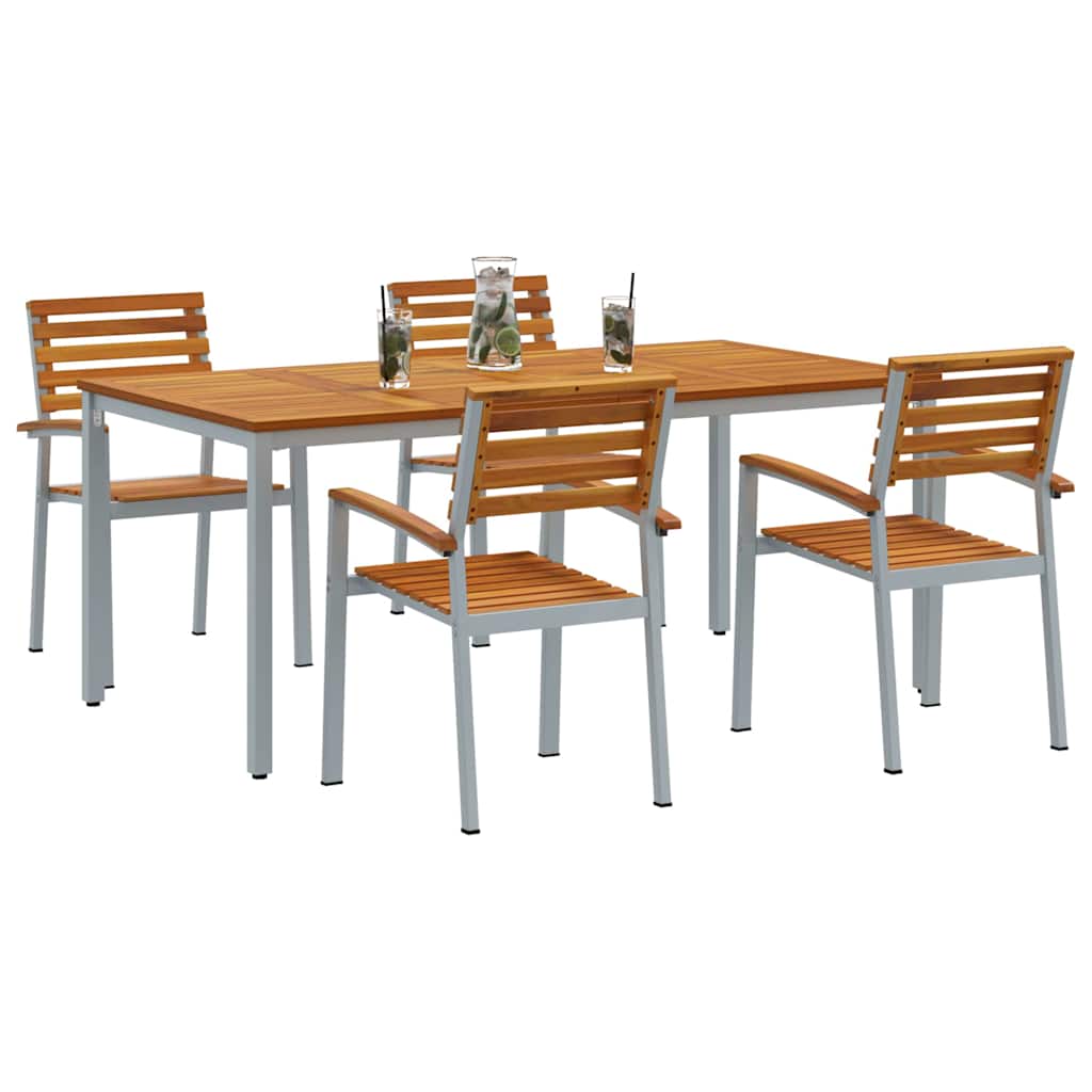 Garten Essgruppe 5 pcs Grau und Braun 180 x 90 x 75 cm