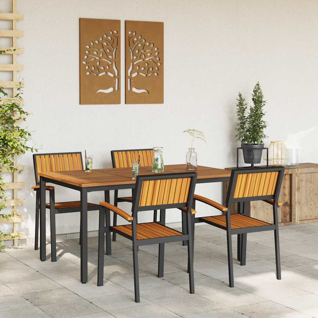 Garten Essgruppe 5 pcs Schwarz und Braun 150 x 90 x 75 cm