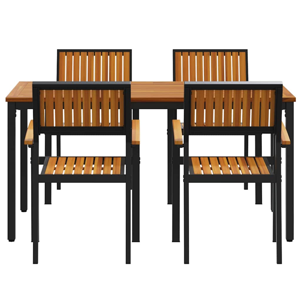 Garten Essgruppe 5 pcs Schwarz und Braun 150 x 90 x 75 cm