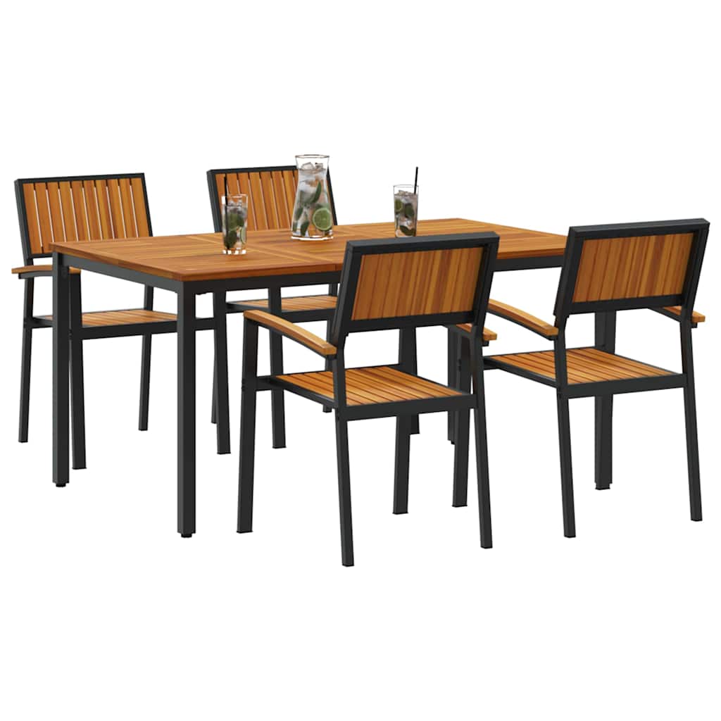 Garten Essgruppe 5 pcs Schwarz und Braun 150 x 90 x 75 cm