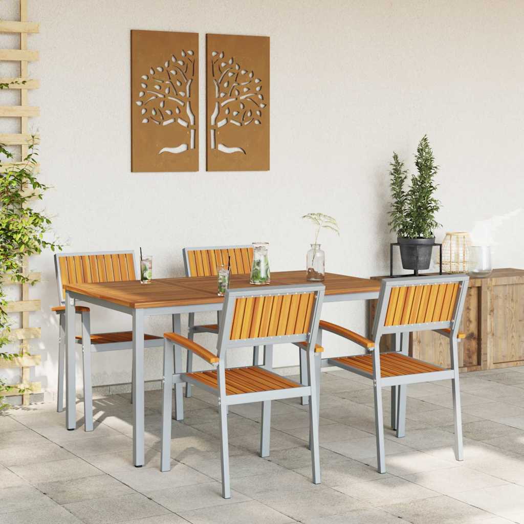 Garten Essgruppe 5 pcs Grau und Braun 150 x 90 x 75 cm