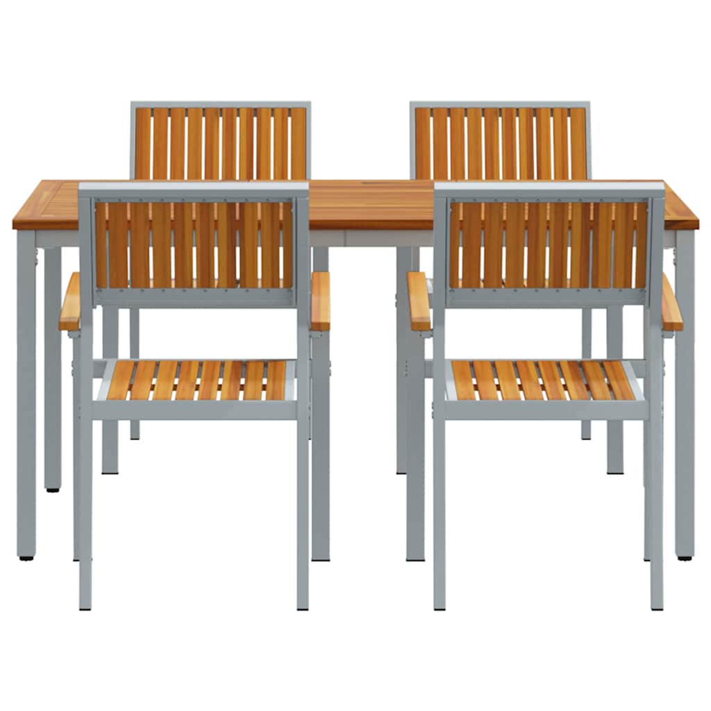 Garten Essgruppe 5 pcs Grau und Braun 150 x 90 x 75 cm