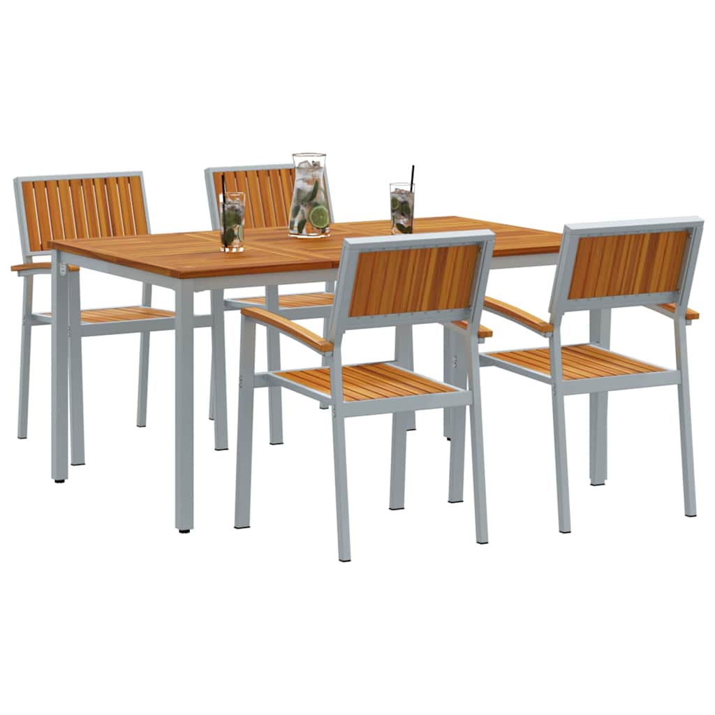 Garten Essgruppe 5 pcs Grau und Braun 150 x 90 x 75 cm