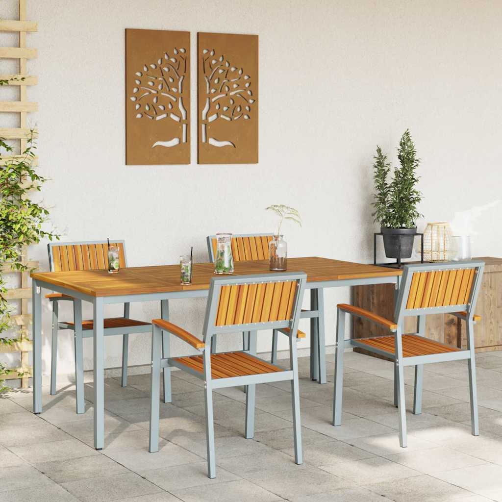Garten Essgruppe 5 pcs Grau und Braun 180 x 90 x 75 cm