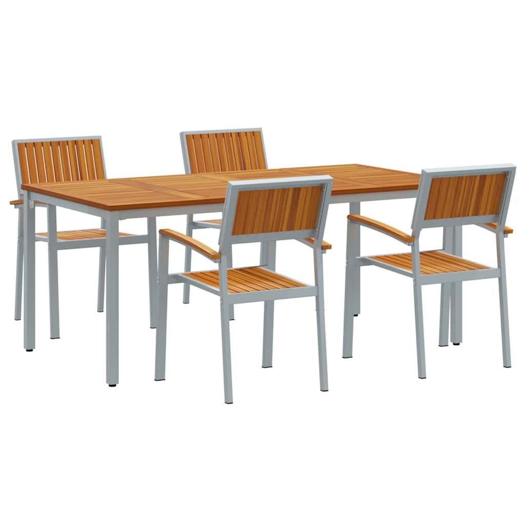 Garten Essgruppe 5 pcs Grau und Braun 180 x 90 x 75 cm