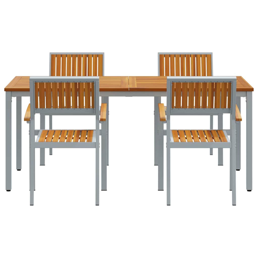 Garten Essgruppe 5 pcs Grau und Braun 180 x 90 x 75 cm