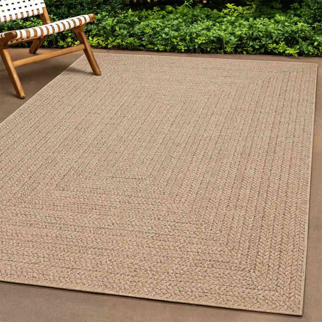 Teppich ZIZUR Beige 60x110 cm Jute-Optik Indoor und Outdoor