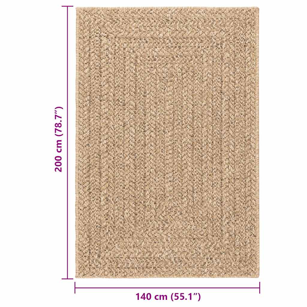 Teppich ZIZUR Beige 120x120 cm Jute-Optik Indoor und Outdoor