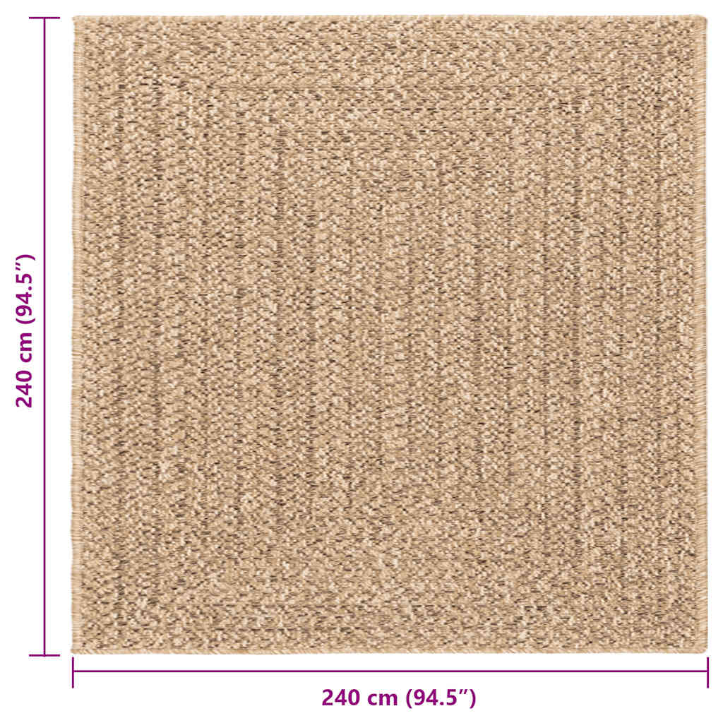 Teppich ZIZUR Beige 240x340 cm Jute-Optik Indoor und Outdoor