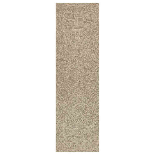 Teppich ZIZUR Beige 80x250 cm Jute-Optik Indoor und Outdoor