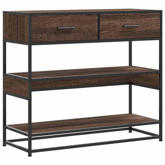 Konsolentisch Braun Eichen-Optik 90x35x80 cm Holzwerkstoff