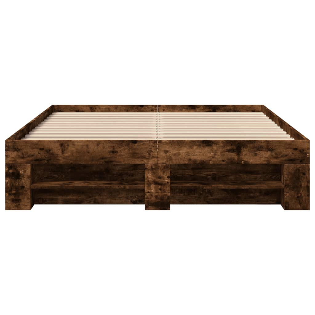 Bettgestell ohne Matratze Räuchereiche 140x190 cm Holzwerkstoff