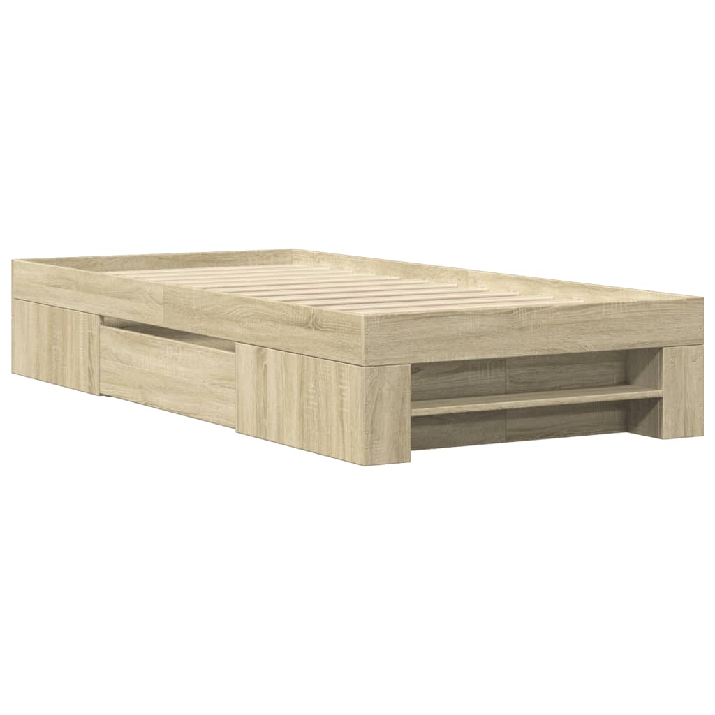 Bettgestell ohne Matratze Sonoma-Eiche 90x190 cm Holzwerkstoff