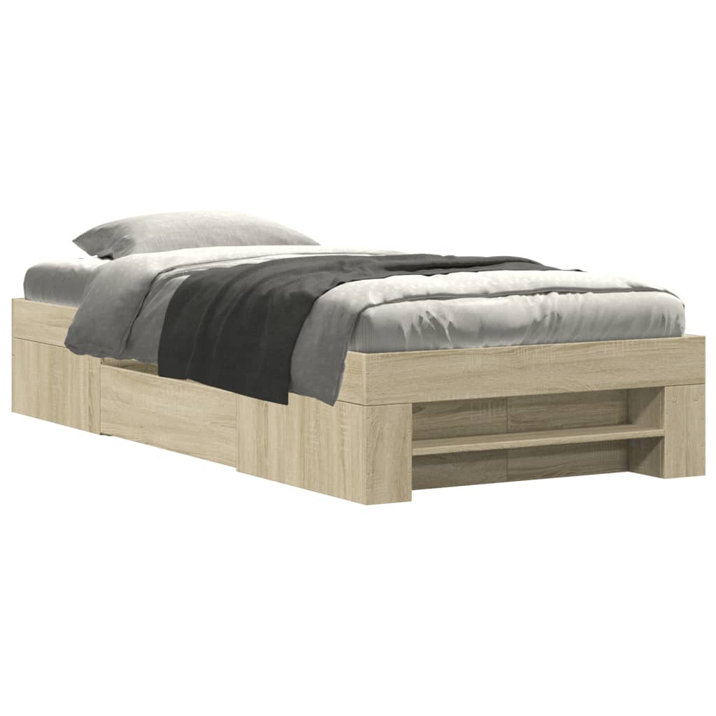 Bettgestell ohne Matratze Sonoma-Eiche 90x190 cm Holzwerkstoff