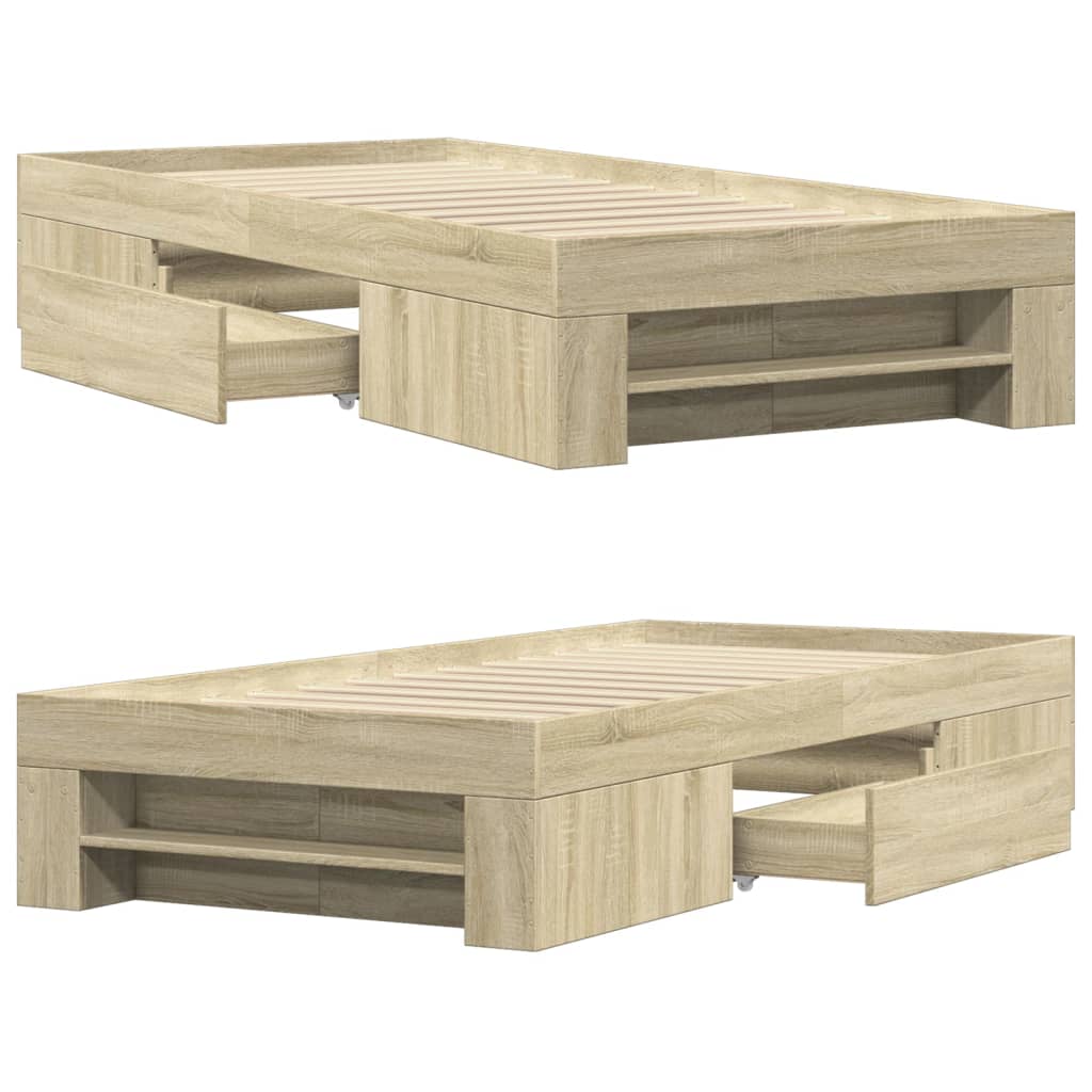 Bettgestell ohne Matratze Sonoma-Eiche 90x190 cm Holzwerkstoff
