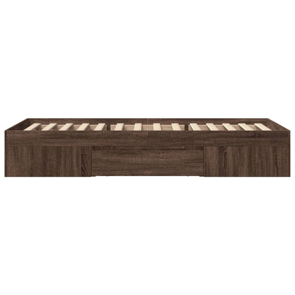 Bettgestell ohne Matratze Braun Eiche 75x190 cm Holzwerkstoff