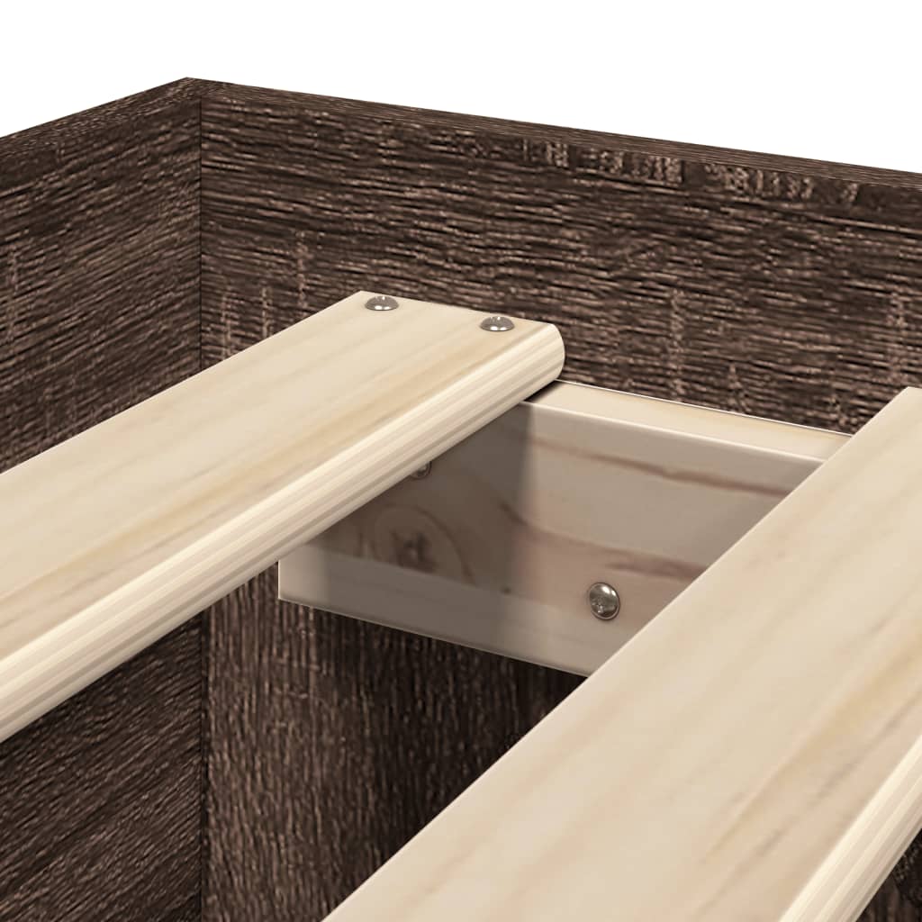 Bettgestell ohne Matratze Braun Eiche 75x190 cm Holzwerkstoff