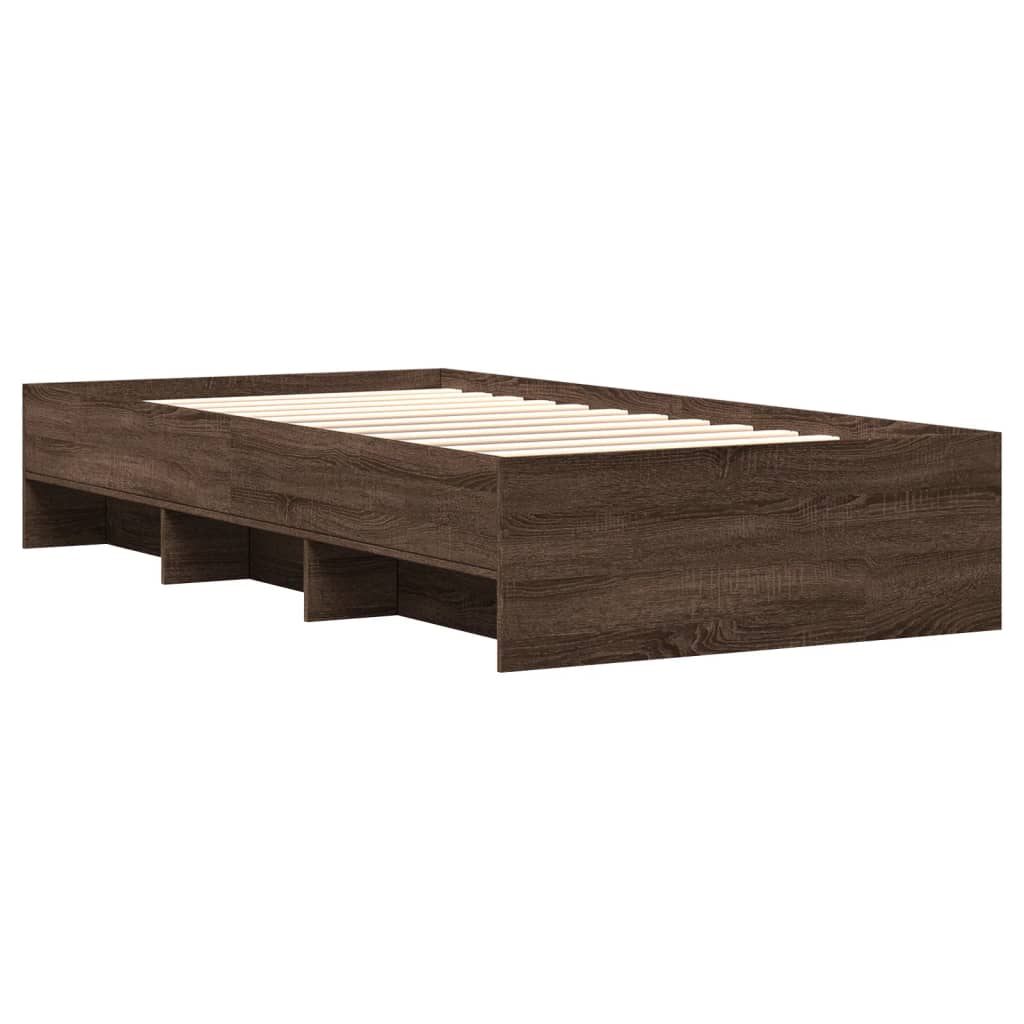 Bettgestell ohne Matratze Braun Eiche 100x200 cm Holzwerkstoff