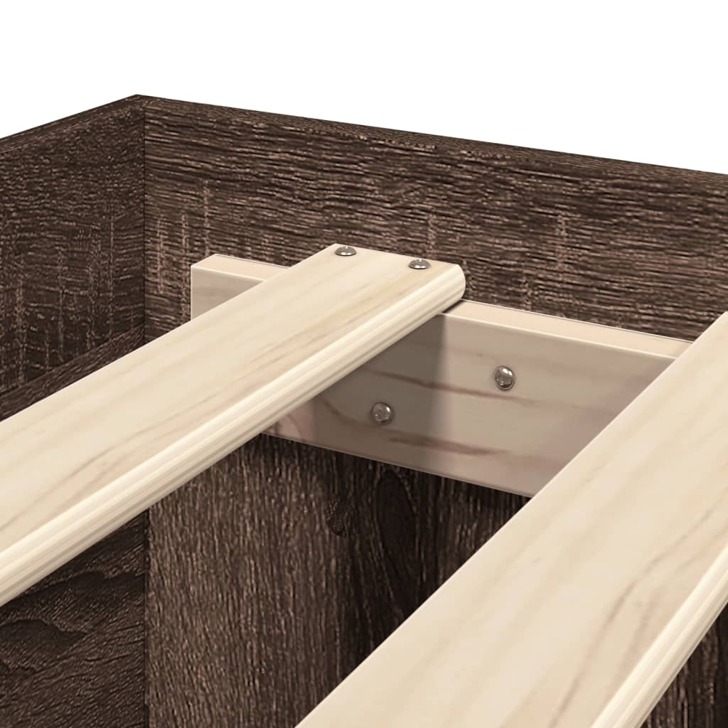 Bettgestell ohne Matratze Braun Eiche 100x200 cm Holzwerkstoff