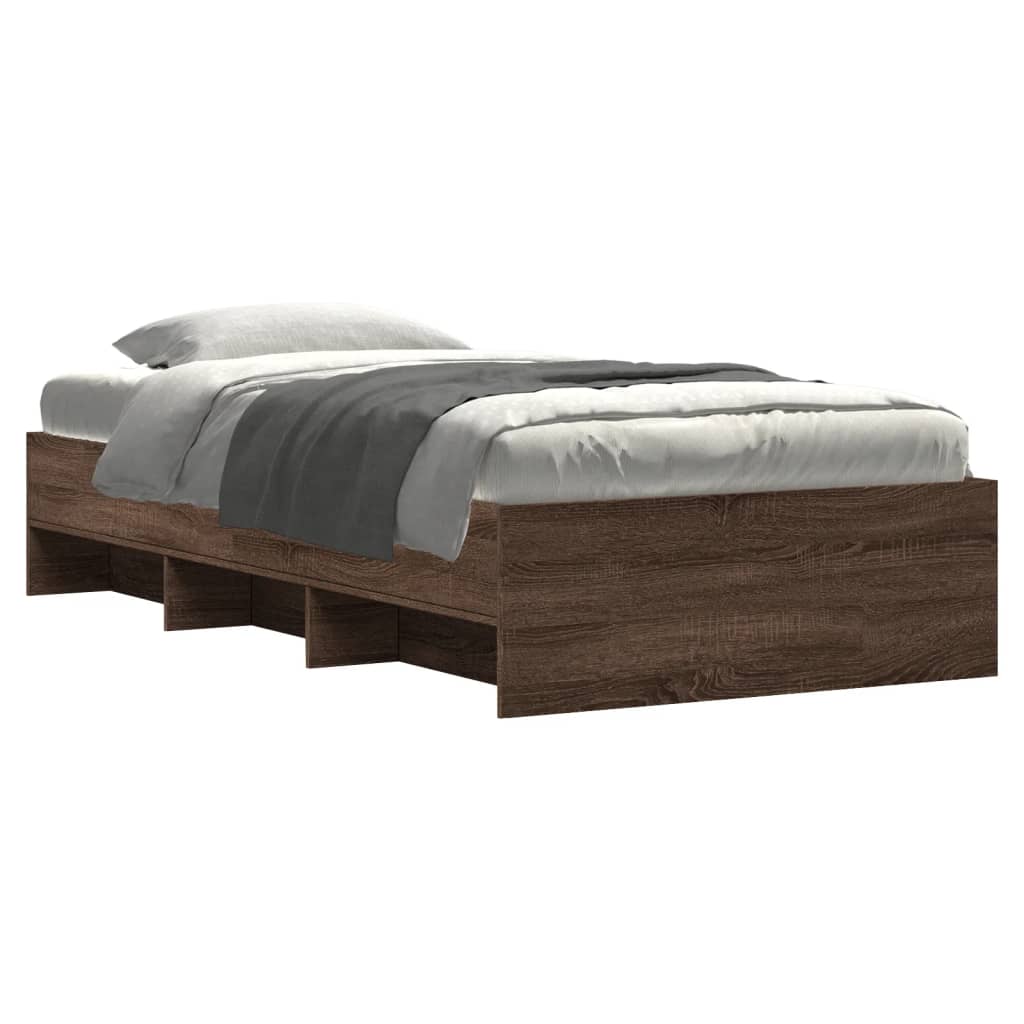 Bettgestell ohne Matratze Braun Eiche 90x190 cm Holzwerkstoff